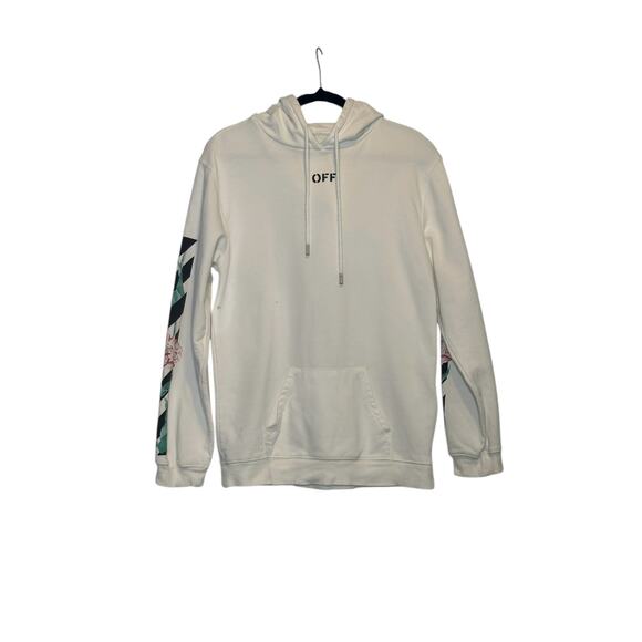 Off White Cherry Blossom White Floral Hoodie Sweatshirt size X Small - Picture 14 of 15